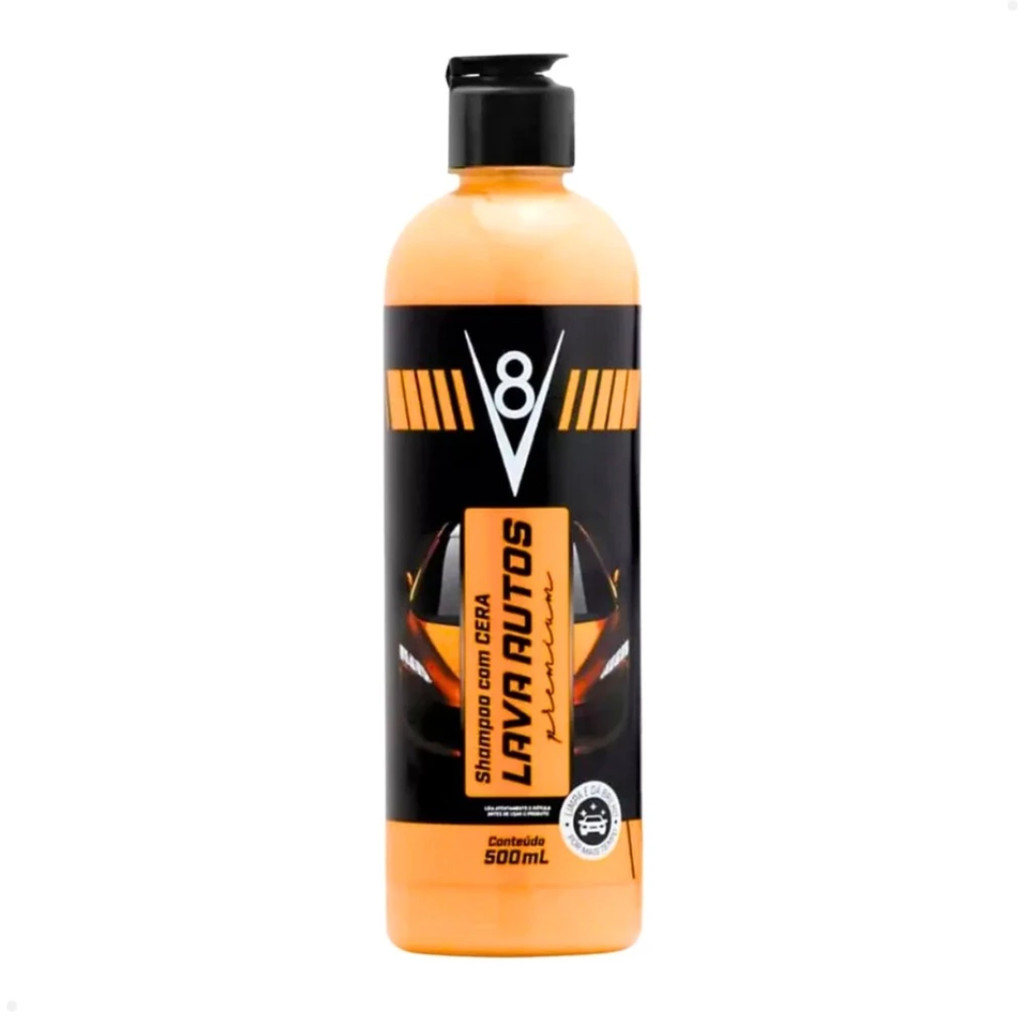 Lava Auto Com Cera 500ML V8 - Limpeza e Proteção em Oferta na Shopee