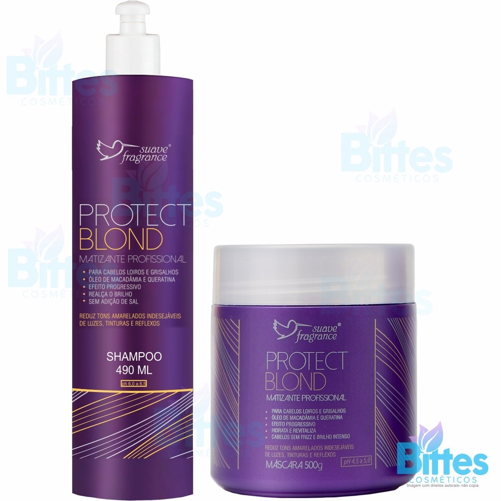 Kit Protect Blond Suave Fragrance Cosméticos Matizante Profissional Cabelos Loiros