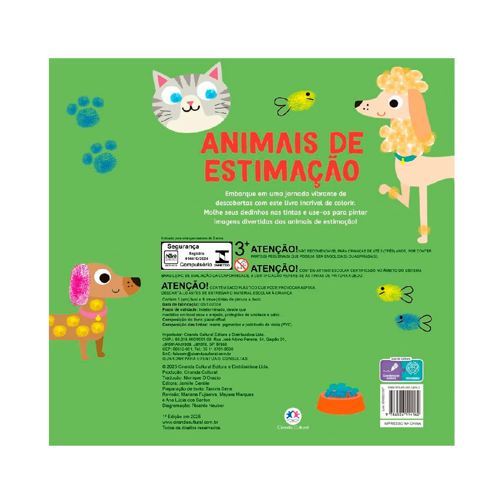 Detalhes do Livro Colorindo Com os Dedinhos | Animais de Estimação
