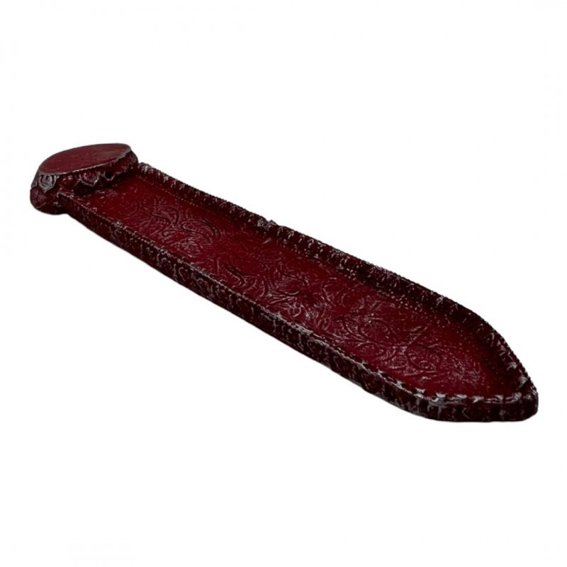 Incensário Régua 23 cm Universal Vermelho com Prata Resina
