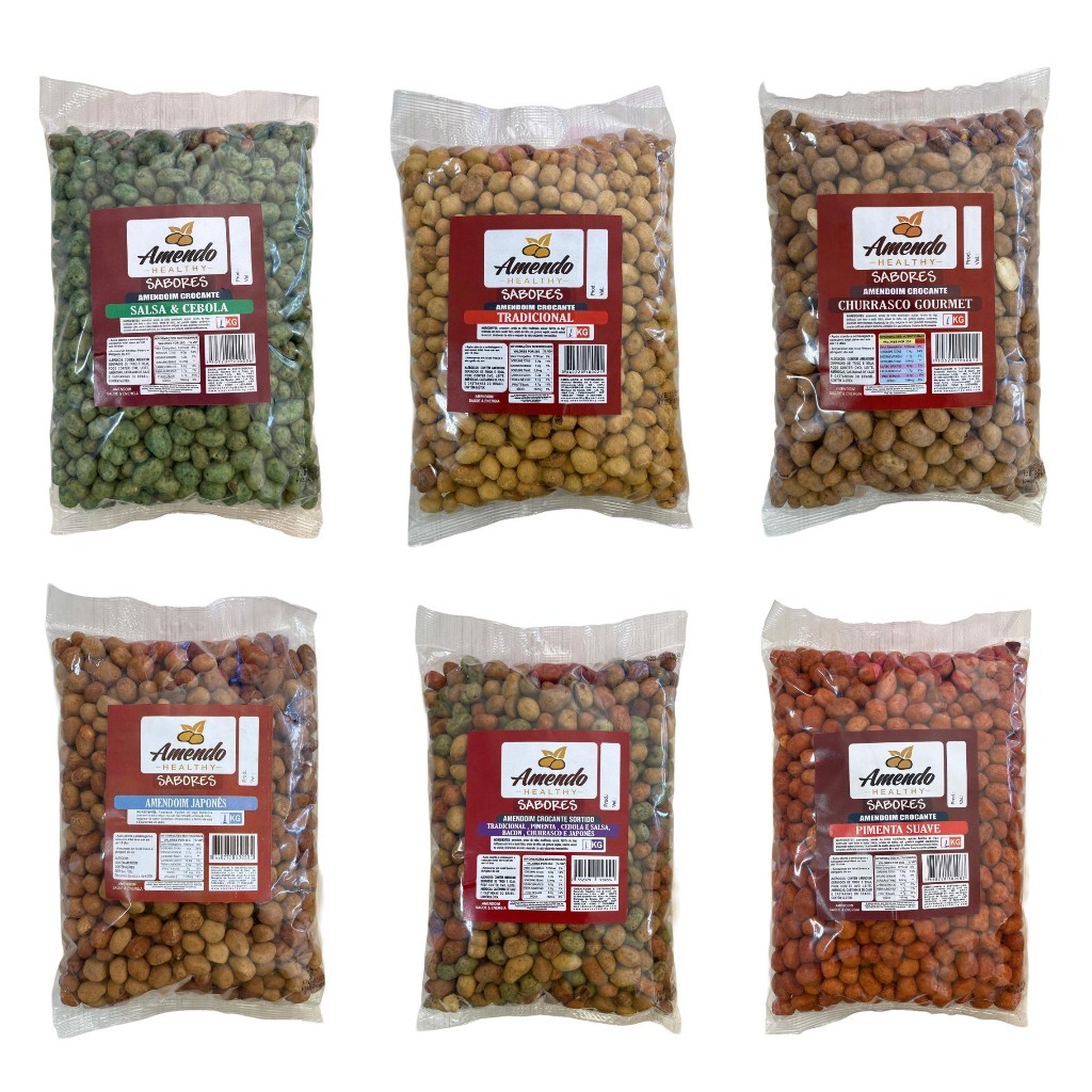 Amendoim Crocante Sabores Especiais Premium 1kg e 500 g em Oferta na Shopee