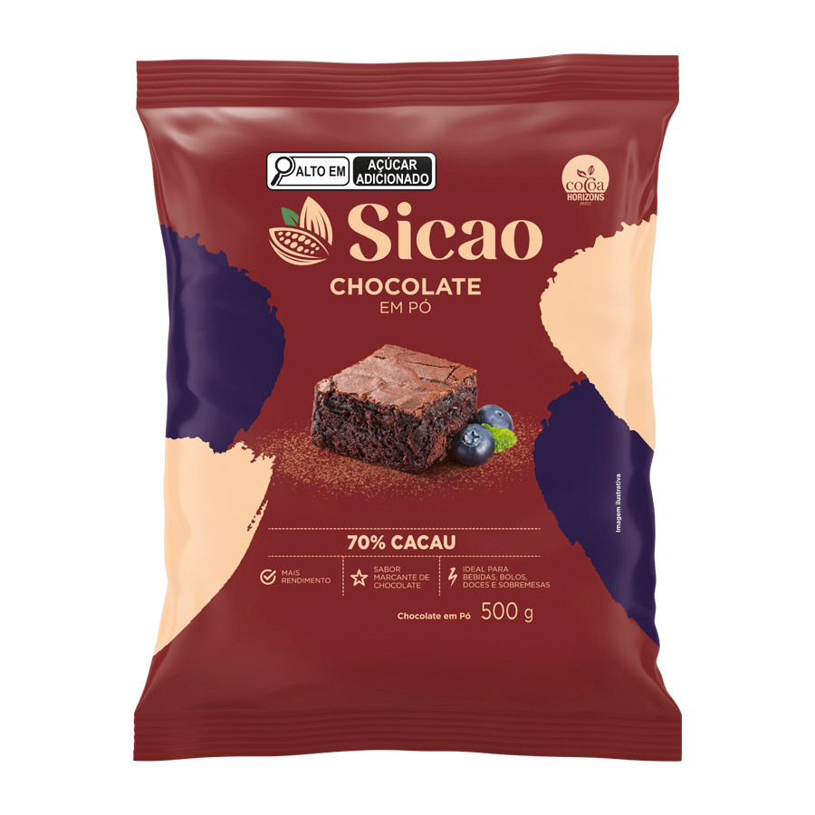 Chocolate Em Pó 70% 500g SICAO