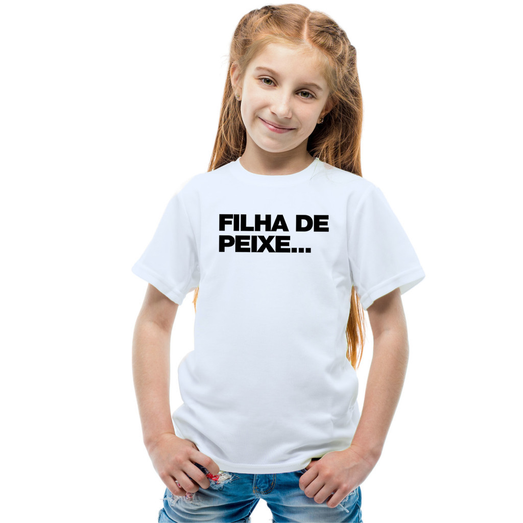 Camiseta Filha de Peixe Dia dos pais Camisa Personalizada Blusa Infantil e Juvenil