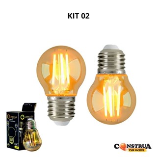 kit 2 Lâmpada Filamento De Led Bulbo G45 Vintage Retro E27 Bivolt 5.0 em Oferta na Shopee