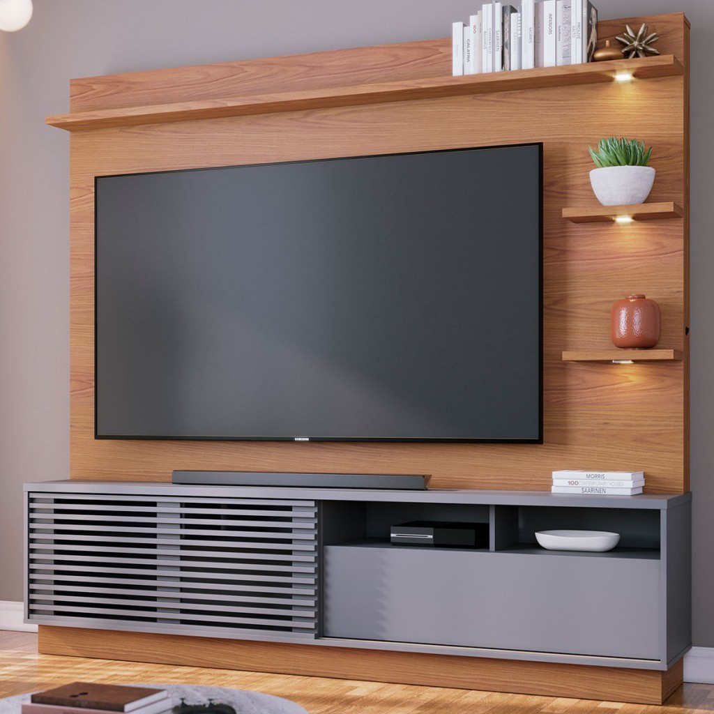 Estante para TV Até 70 Polegadas Campos 1 Porta 1 Gaveta - Pnr Móveis em Oferta na Shopee