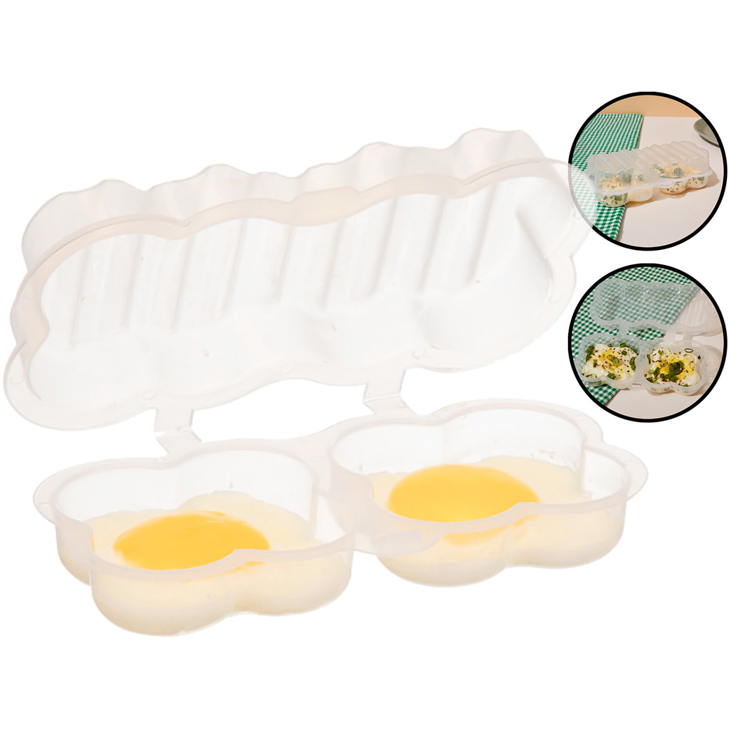 Omeleteira Portátil Dupla Micro-Ondas Forma Para Cozinhar Fritar Ovos Omelete Sem Óleo Dieta Fitness em Oferta na Shopee