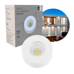 Spot Led Authentic Beiral de teto 5w 4000k Branco Neutro 8cm Bivolt Redondo Branco Cod: 907070872 Deluxe By Avant