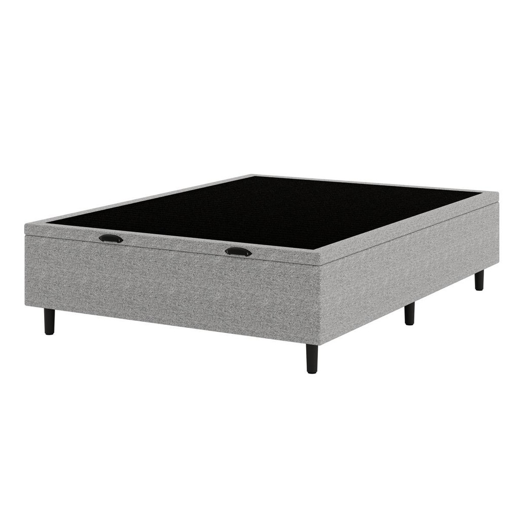 Base Box Baú Casal Hypnos 138x188x42 Cinza Umaflex em Oferta na Shopee