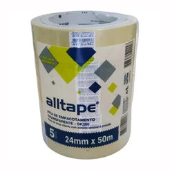 Fita adesiva transparente 24mmx50m com 5 rolos Alltape