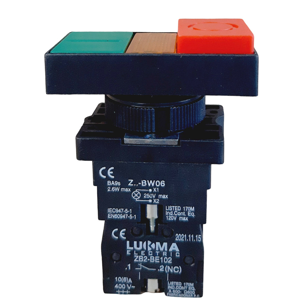 Botao Duplo Iluminado 220v Led Liga Desliga 1na 1nf On Off VERDE VERMELHO COMANDO PULSO