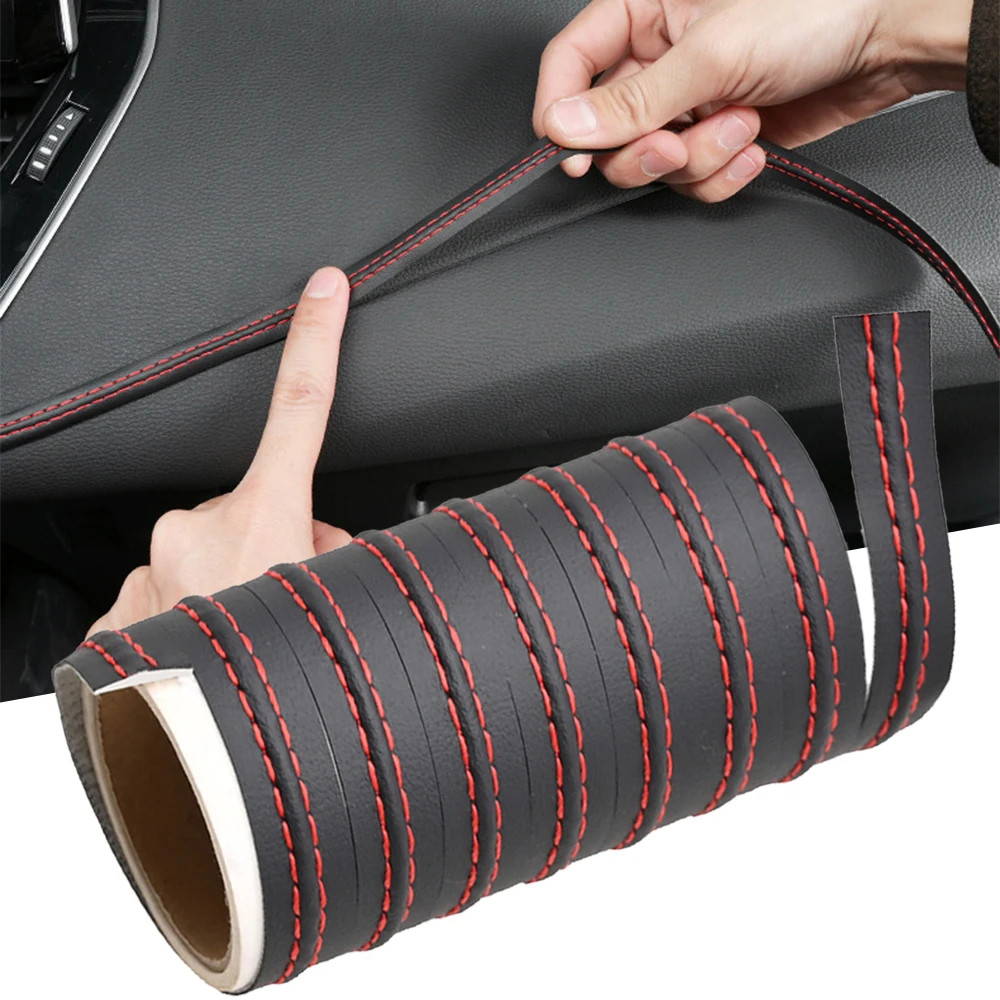Molduras Universais Para Carro , Guarnição De Couro Pu , Faça Você Mesmo , Faixa De Linha Decorativa Painel De Porta , A