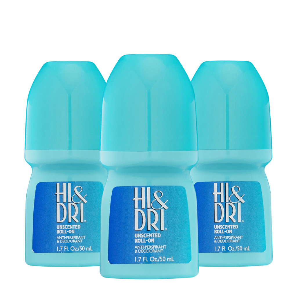 Kit Hi e Dri Unscented Roll-On Desodorante (3 unidades)