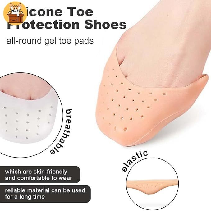 Am-az – 1 Par De Protetores De Dedo Do Pé De Silicone Para Sapatos Almofadas Metatarsais De Gel Macio , Almofada Respirá