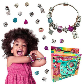 Kit de Pulseira Berloques Infantil Miçangas Brinquedo de Montar Menina 5 Anos Presente Infantil