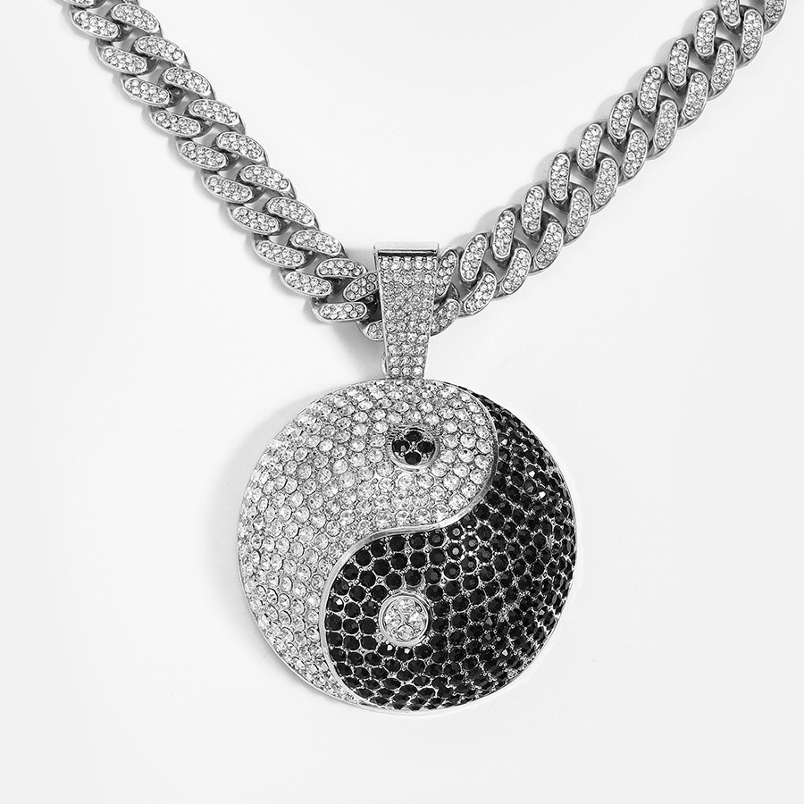 Novo Corrente Cravejada Colar de Hip Hop Ice Colar de Gelo Colar Masculino de Estilo Chinês Colar de Homens Pendentes