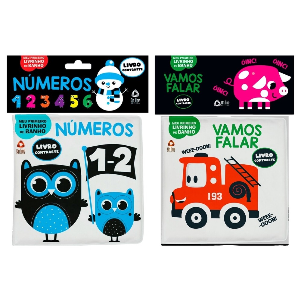 Combo Livro de Banho Contraste - Kit com 2 Livros de Banho em Oferta na Shopee