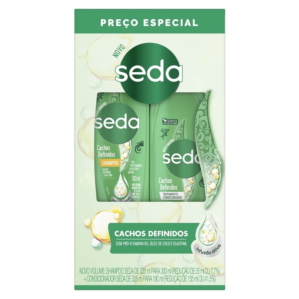Kit Seda Sh 300Ml+Cond 190Ml Cachos Definidos em Oferta na Shopee