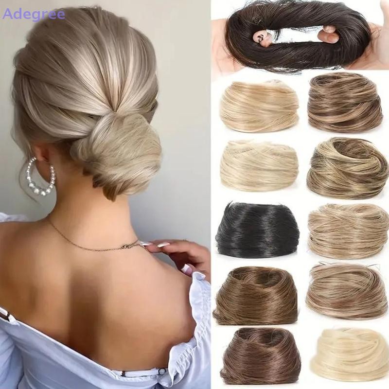 Adegree Sintético Falso Cabelo Coque Elástico Multicolorido Clipe Na Extensão Da Cauda Do Updo Natural Rabo De Cavalo Al