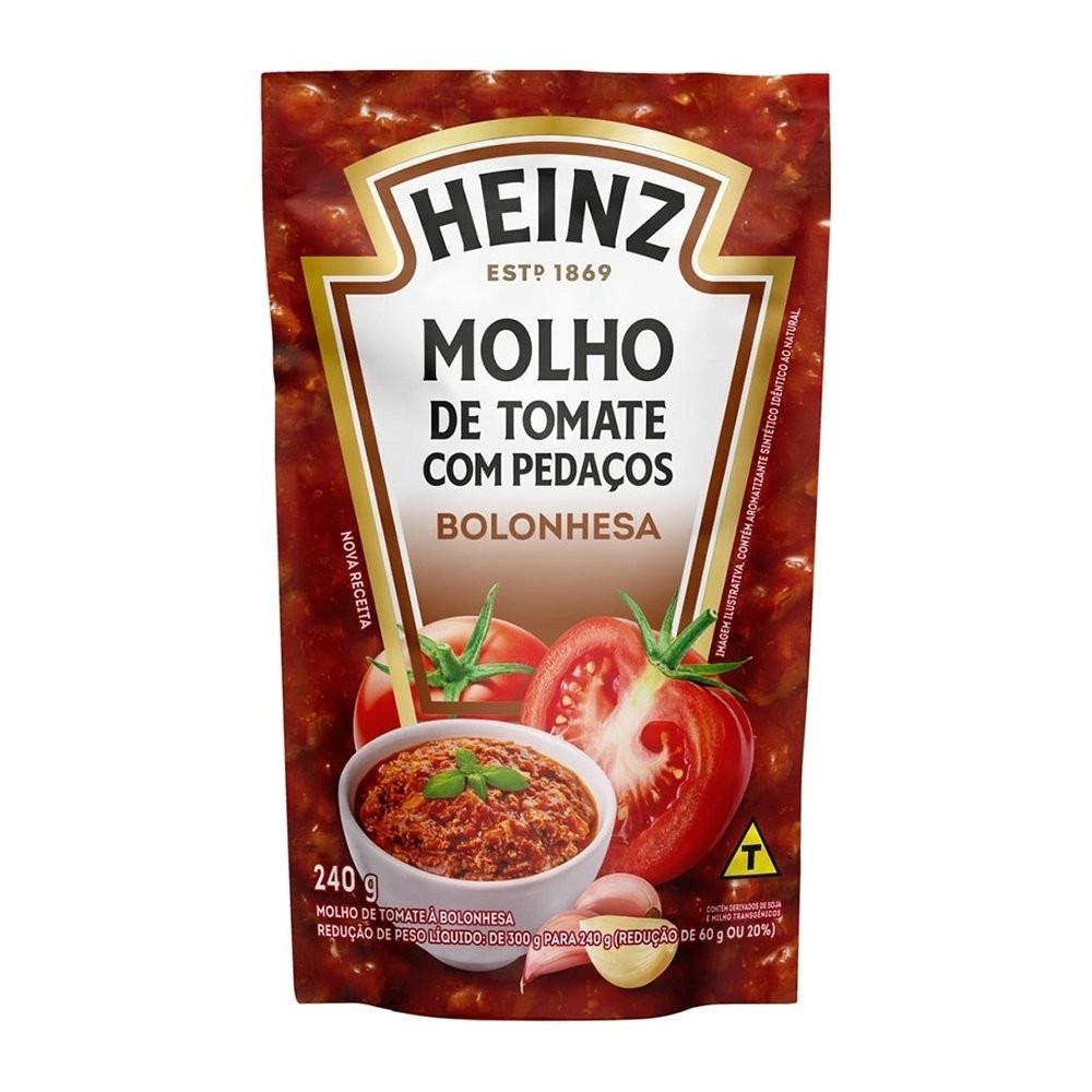 Molho de Tomate Heinz Bolonhesa Sachê 240g - Embalagem com 32 Unidades - Food & Beverages