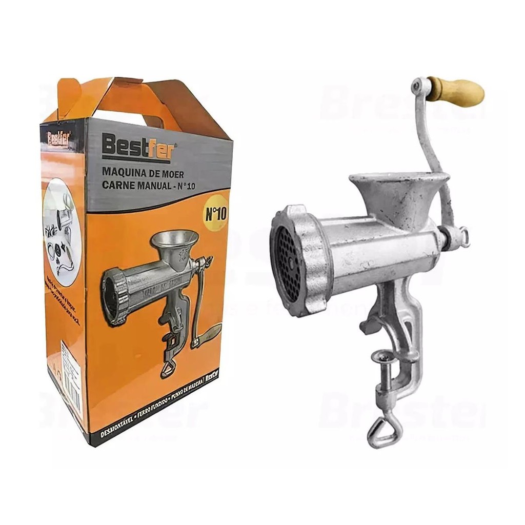 Moedor Carne Bestfer Fazer Hambúrguer Manual Embutidos Linguiça 10mm em Oferta na Shopee
