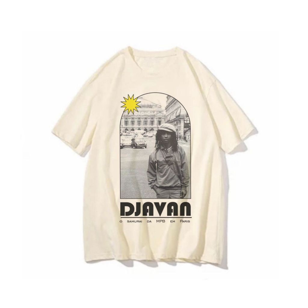 [Camiseta Premium em Algodão Puro]SISI Djavan in Paris cantor MPB blusa feminina masculina unissex musica estampas em Oferta na Shopee