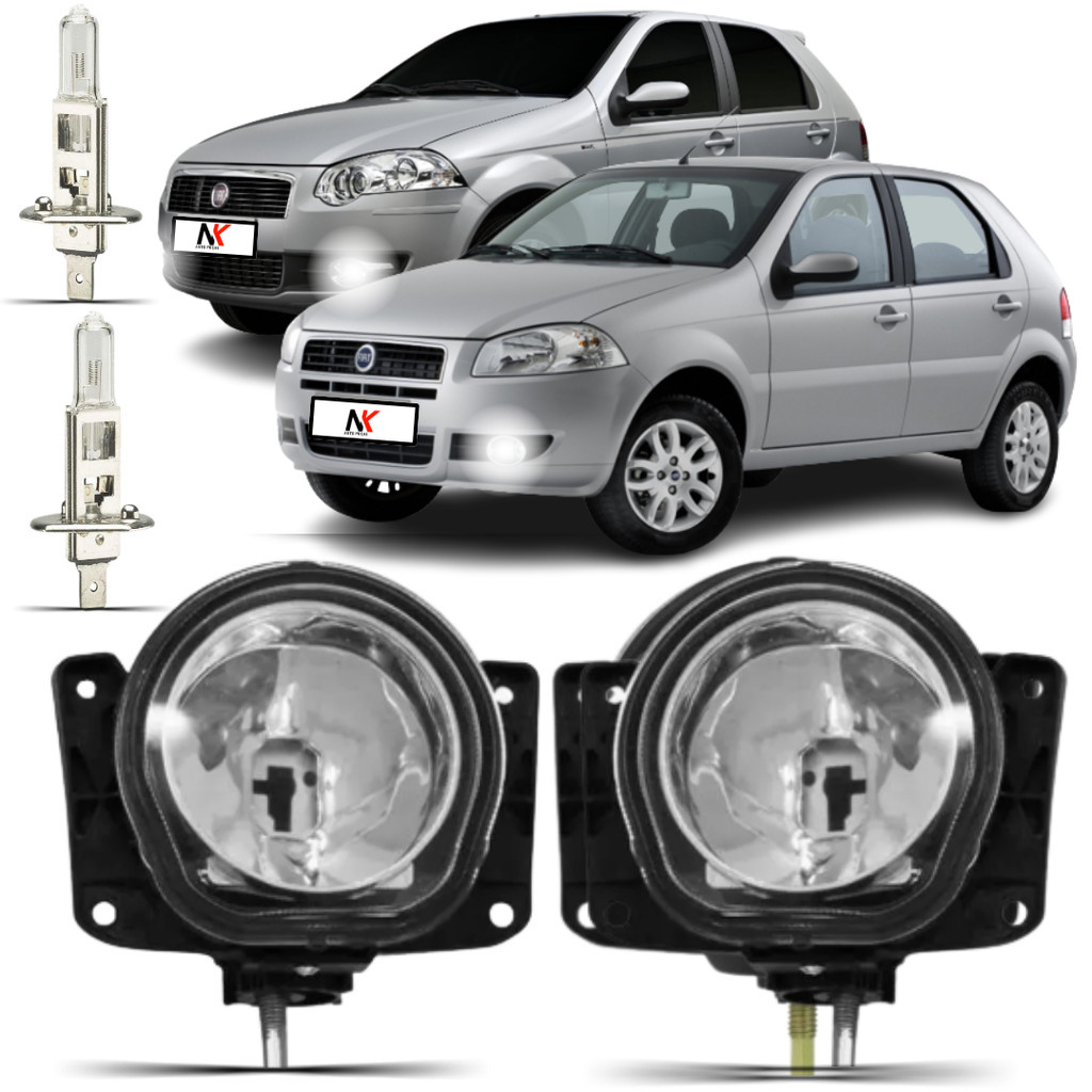 Par Farol Milha Fiat Palio G4 2008 2009 2010 2011 2012 + Lâmpada em Oferta na Shopee