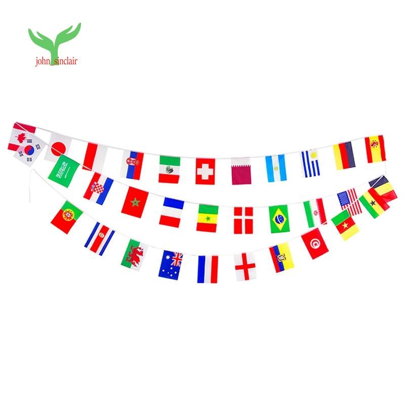 Para 2022 Qatar 8 Metros 32 Peças Bandeiras Corda Bandeira Países Ao Redor Do Mundo Nações Jogos Penduradas
