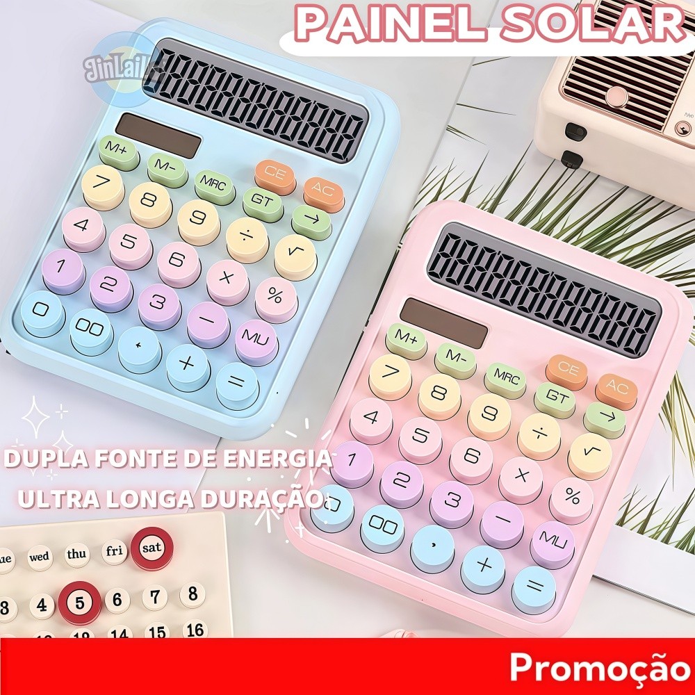 Calculadora Colorida Morandi De 12 Dígitos Teclado Mecânico De Ponto Grande Escola & Papelaria De Escritório Multineos