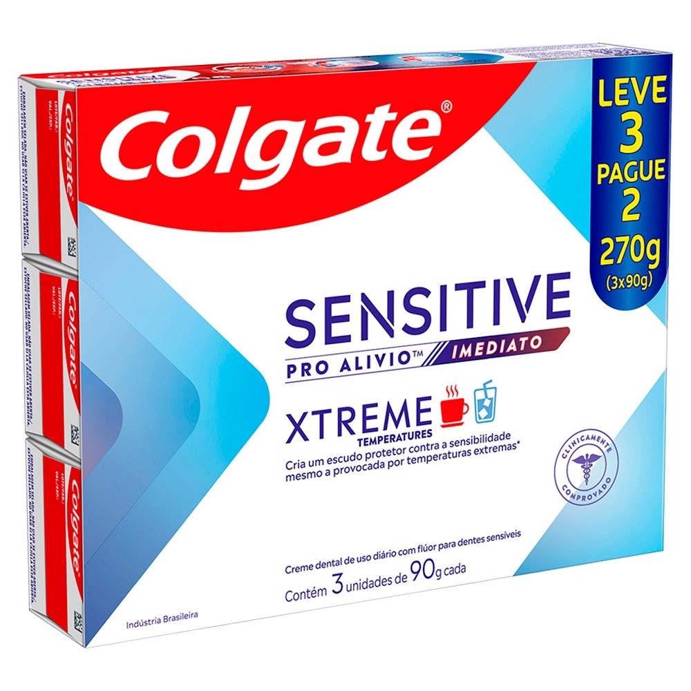 Creme Dental Colgate Sensitive Pro-Alívio Imediato Xtreme Temperatures 90g - Leve 3 Pague 2 em Oferta na Shopee