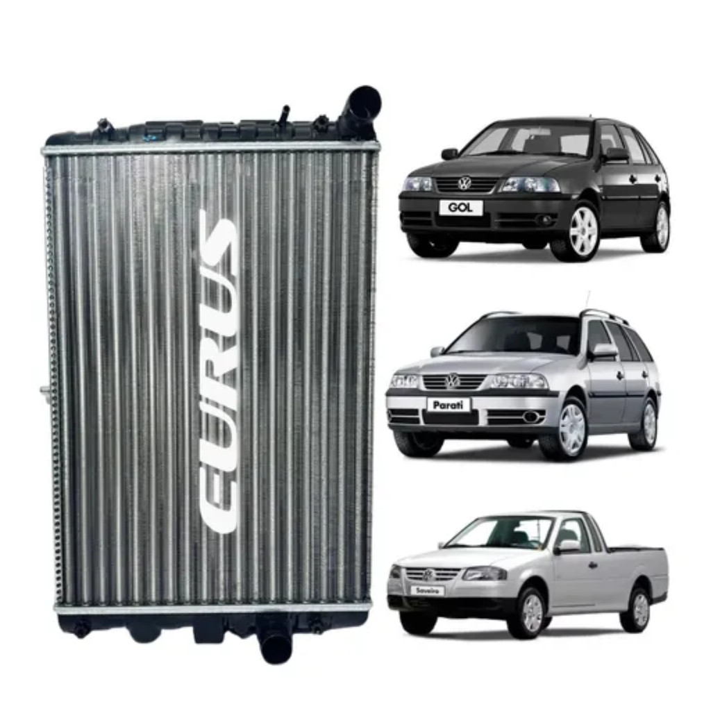 Imagem Radiador Eurus VW Gol Parati e Voyage 1.0 1997 2000 2003 2006 (EU2508E)