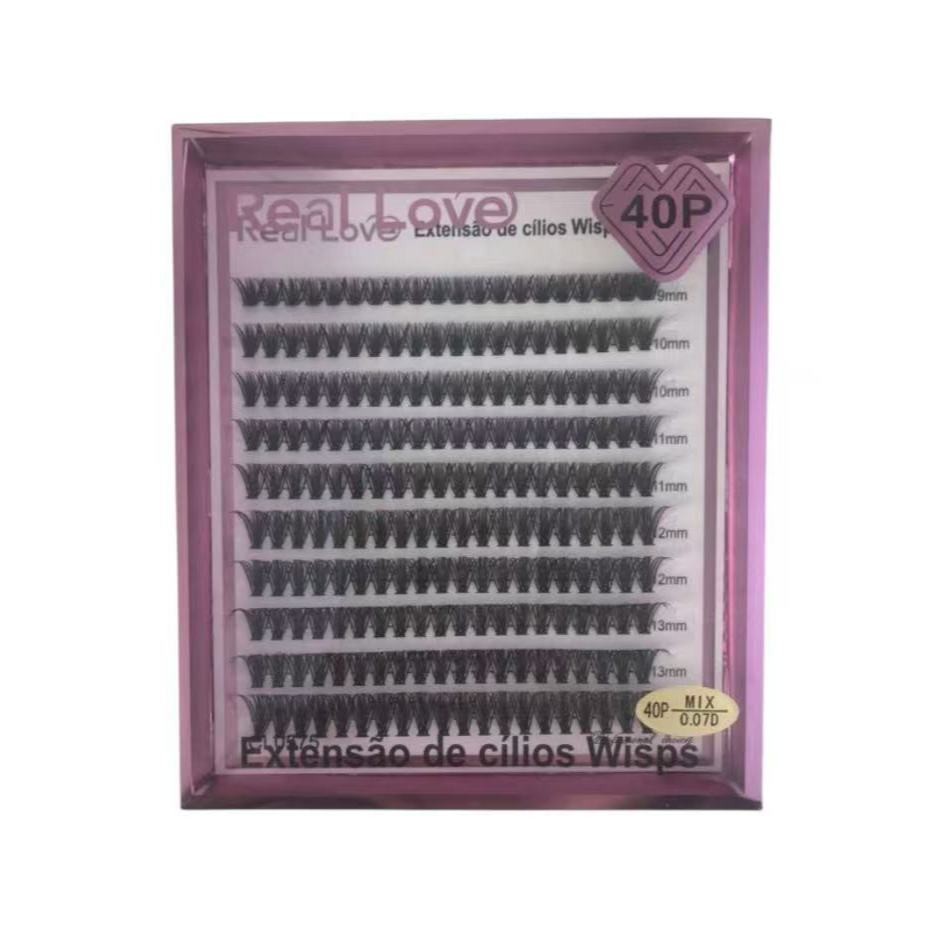 Cilios Fio A Fio Tufinhos Sem Nó Curvatura D 40P - Real Lovel em Oferta na Shopee