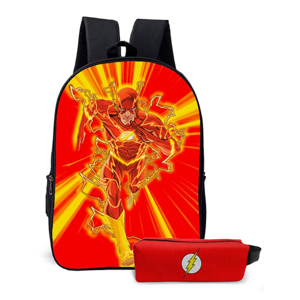 Mochila Infantil Menino Super Heroi Raio Rapido Escolar Simples Avulsa ou Kit com Estojo
