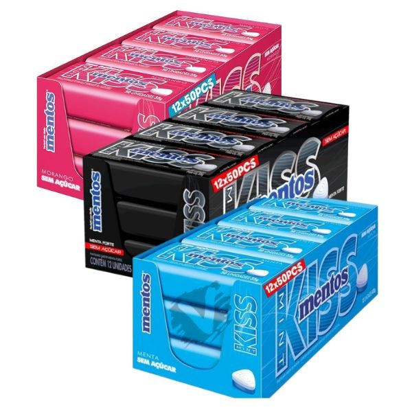 Pastilha Mentos Kiss Sabores 12 Unidades 35g Lata Flex SP em Oferta na Shopee
