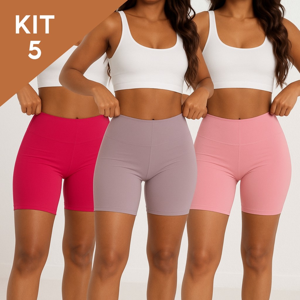 Kit 5 Short Segunda Pele Anagua Feminino Anágua Calção Bermuda Usar Por Baixo de Saia