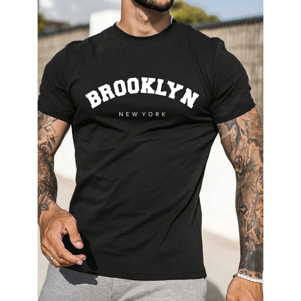 Camiseta Básica Brooklyn Casual Camisa  Unissex Masculino Feminino   Streetwear