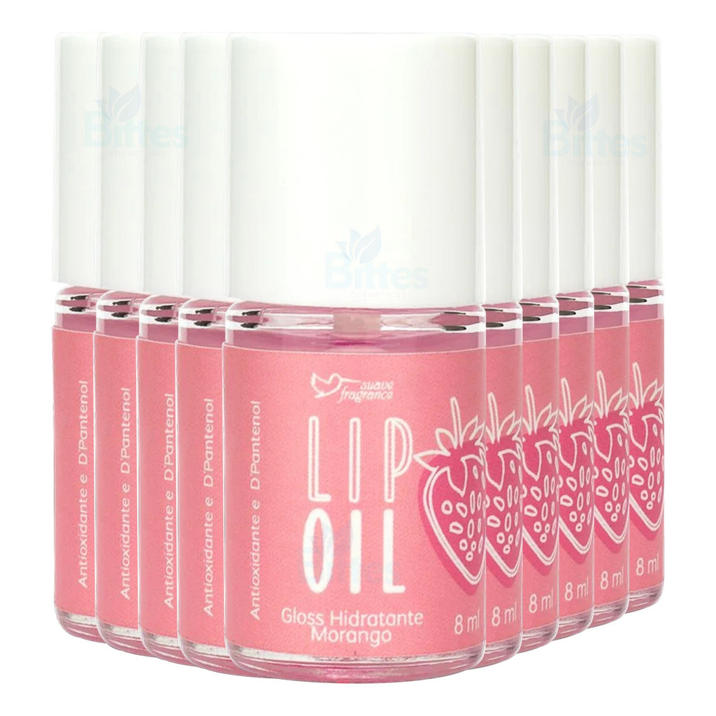 10 Gloss Hidratante Lip Oil Morango Suave Fragrance Atacado