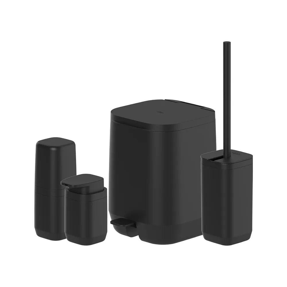 Kit de banheiro completo OU 4 peças Linha Aura - Preto em Oferta na Shopee