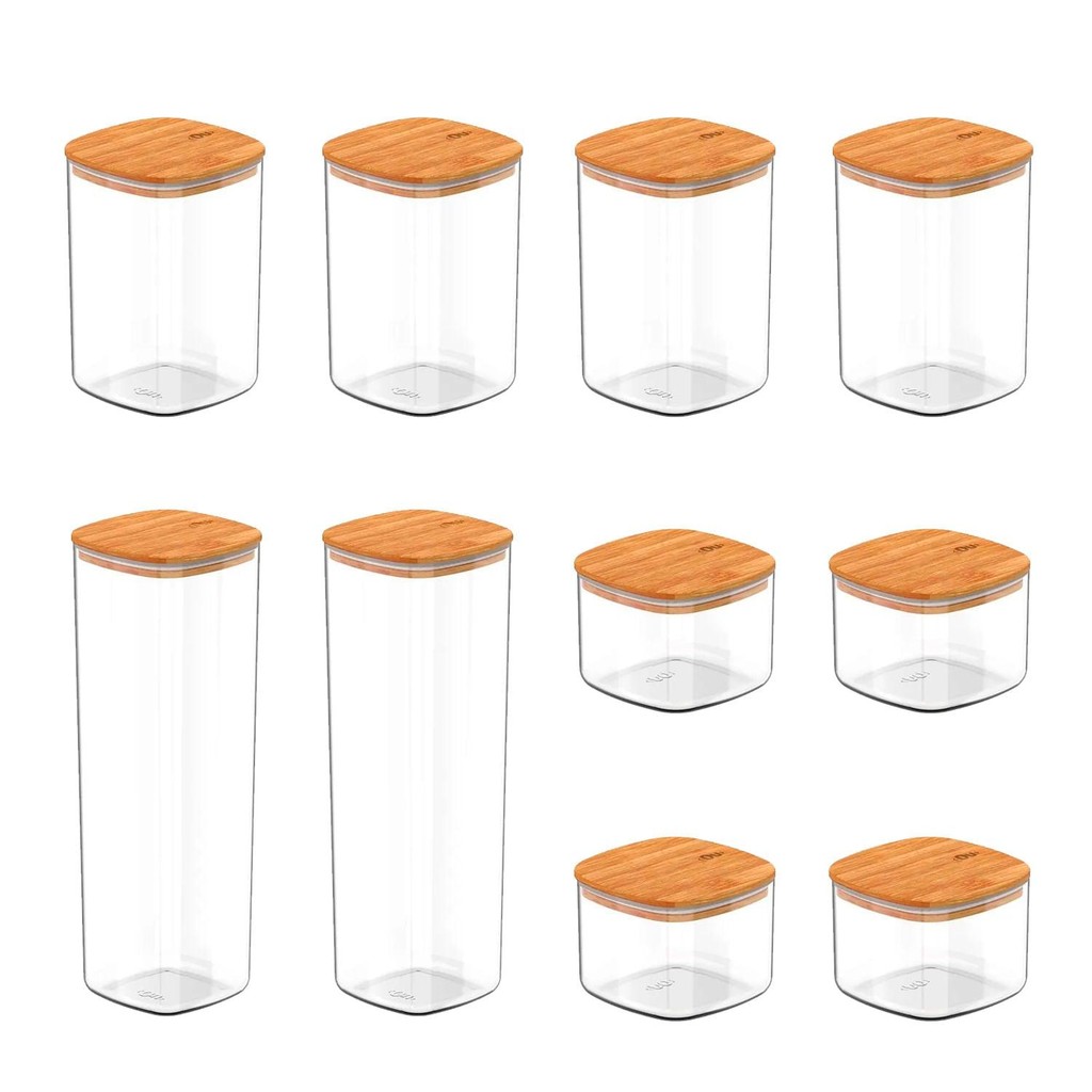 Kit de potes herméticos Ou 10 peças Linha Keep - Natural em Oferta na Shopee