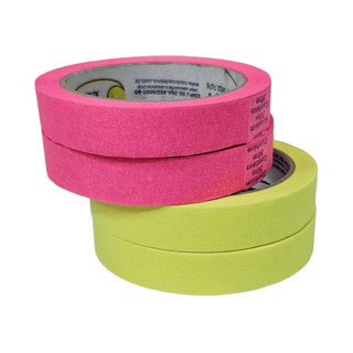 Kit fita Crepe Adesiva Colorida Neon 18mm 2 Rosa 2 Amarelo em Oferta na Shopee