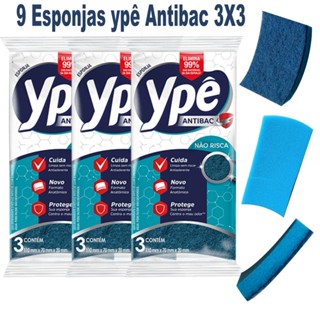 Esponja Ype Antibac Bucha Cozinha Não Risca 9 Esponjas em Oferta na Shopee