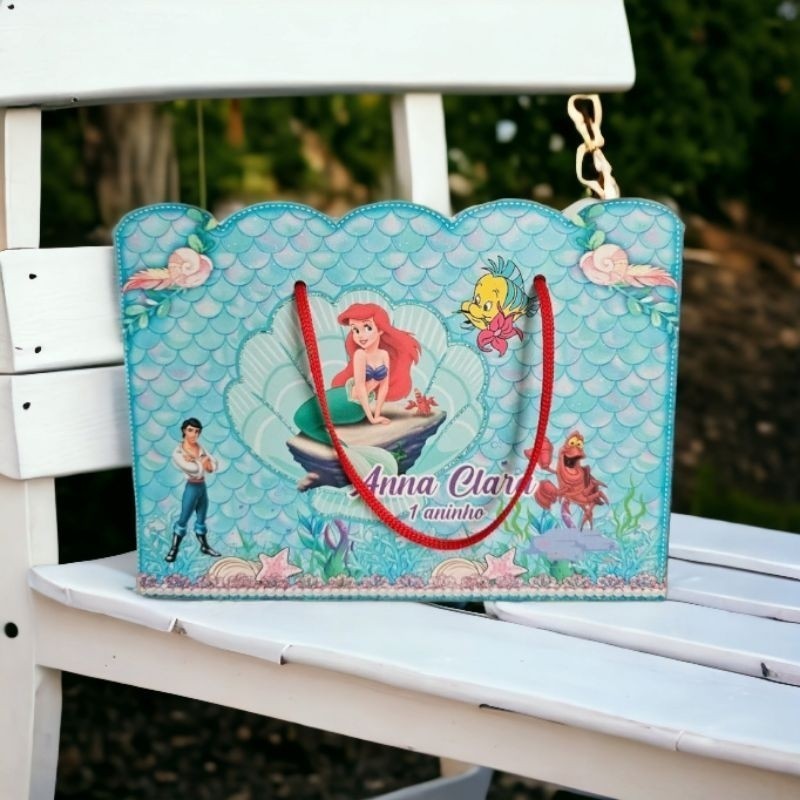 10 Sacolinhas Personalizada A Pequena Sereia 2 Ariel (20x15x5cm) em Oferta na Shopee