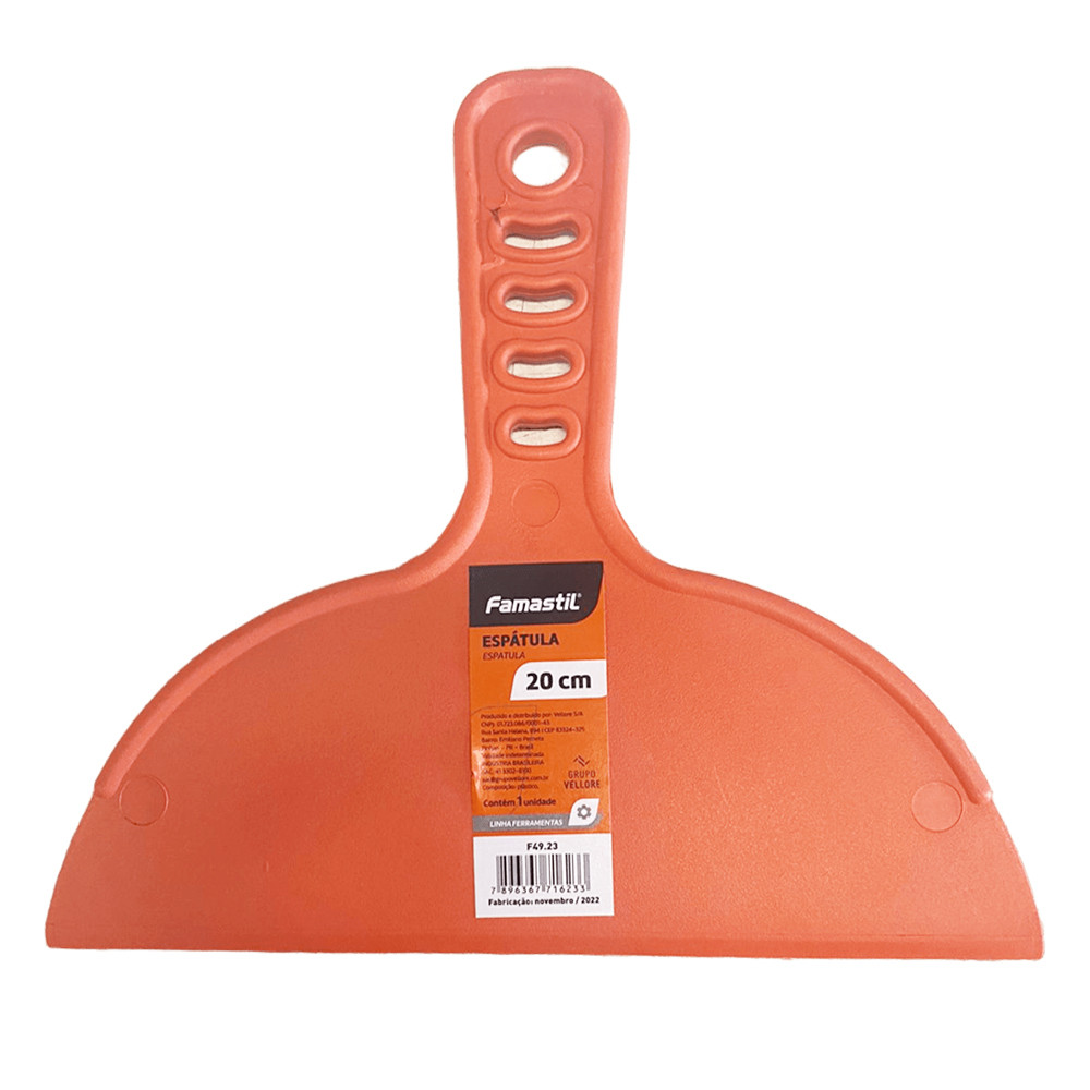 Espátula Plástica Lisa Famastil 20cm | Aplicação uniforme, resistente, ideal para massa corrida