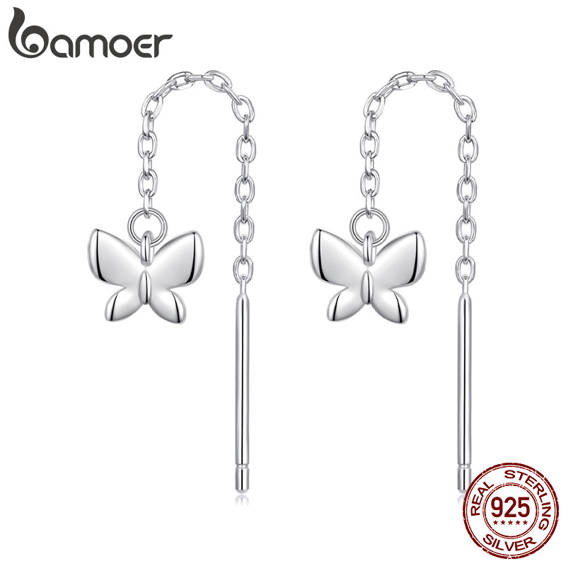 Brincos De Prata Esterlina 925 Bamoer Com Design De Borboleta Joias Presente Feminino em Oferta na Shopee