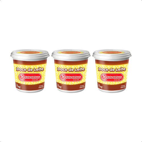 Doce De Leite La Serenissima Argentino 1kg - 3 Potes