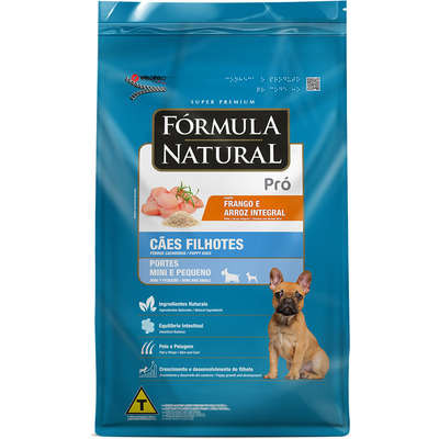 RAÇÃO FÓRMULA NATURAL PRÓ CÃES FILHOTES PORTE PEQUENO FRANGO E ARROZ INTEGRAL 2.5KG