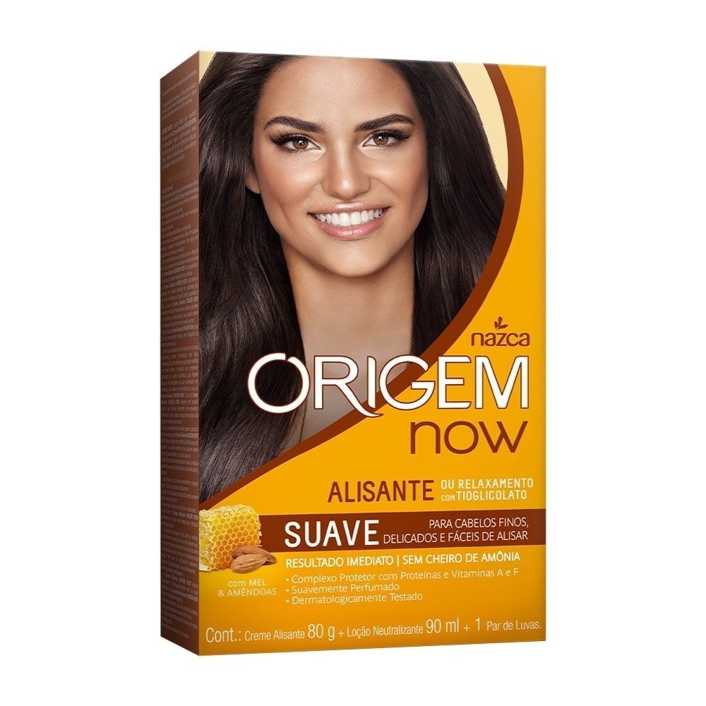 Alisante em Creme Origem Now Mel e Amêndoas Suave em Oferta na Shopee