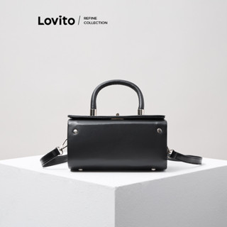 (Lovito Refine) Elegante bolsa de barril de metal bolsa delicada para deslocamento para mulheres LFA53216 em Oferta na Shopee