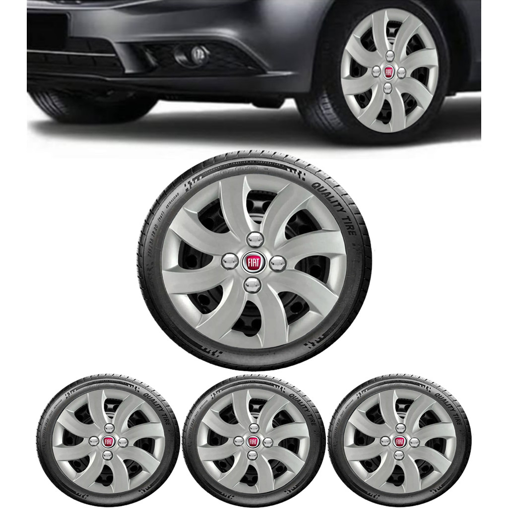 Kit Calota Aro 14 Fiat Attractive Uno Palio Siena Fiat Mobi Argo