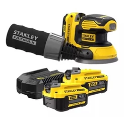 Lixadeira Roto Orbital Scs220 STANLEY + 2 Baterias 4ah + Carregador Bivolt