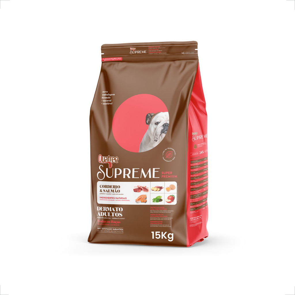 Ração Quatree Supreme Dermato Cães Adultos - 15Kg - Pets